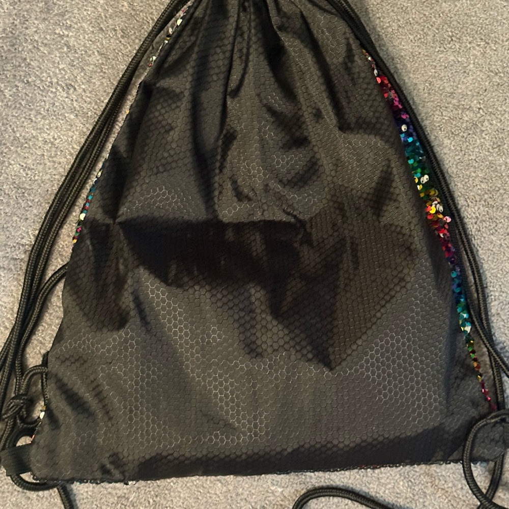 Multicolor Sequin Drawstring Backpack - Picture 4 of 5